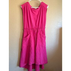 Anthropologie Vibrant Pink High Low Dress